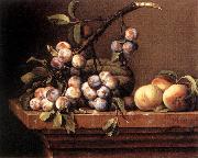 DUPUYS, Pierre Plums and Peaches on a Table dfg oil